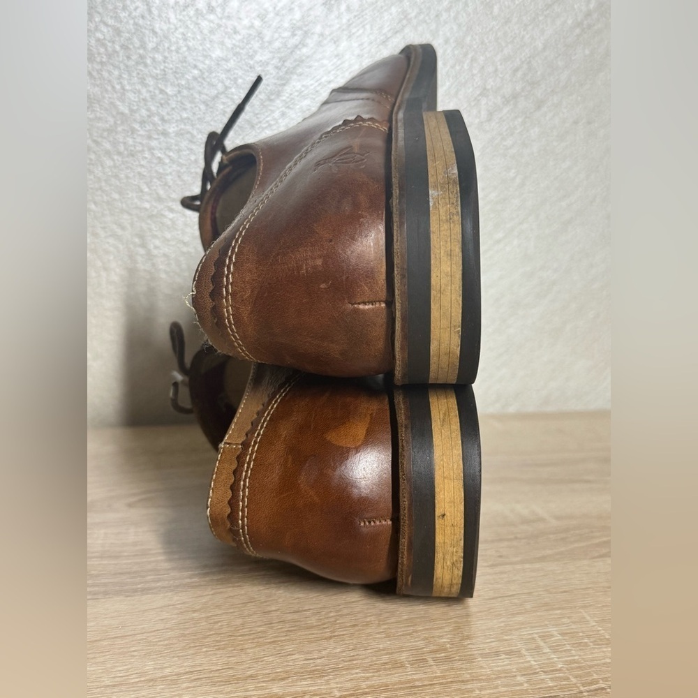 Original Penguin by Munsingwear Waylon Men’s 10 Oxford Brown Leather Dress Shoes - Picture 9 of 11